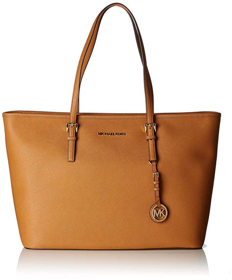 michael kors camel saffiano shoulder bag|Michael Kors Jet Set Saffiano Large Leather Tote Bag (Camel).